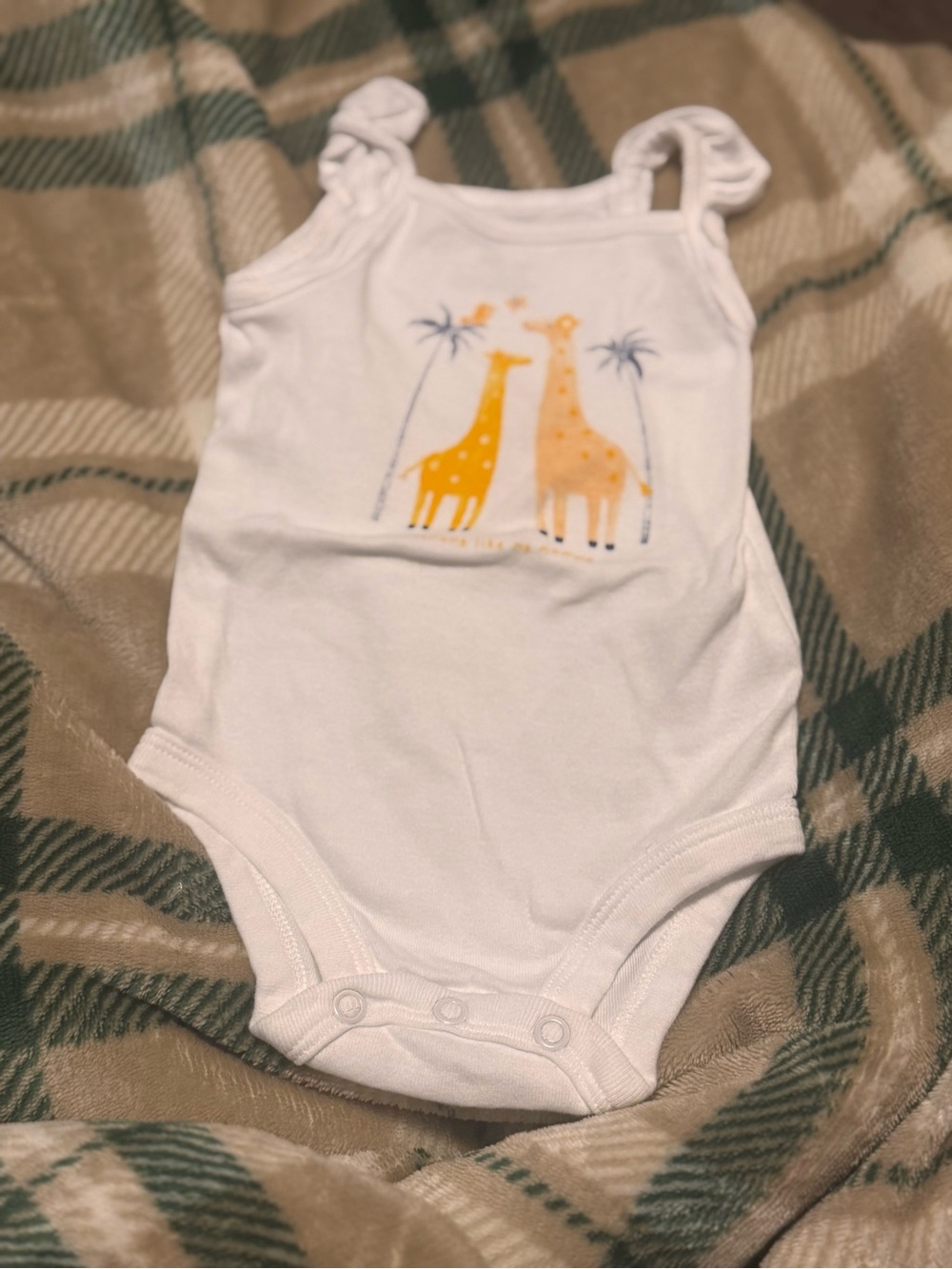 Carter's White Baby One-Piece with Yellow Giraffe Graphic